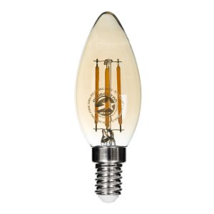 99031 Λάμπα LED Long Filament E14 C35 Κεράκι 4W 350lm 360° AC 220-240V IP20 Φ3.5 x Υ10.5cm Ultra Θερμό Λευκό 2200K με Μελί Γυαλί Dimmable – 3 Χρόνια Εγγύηση