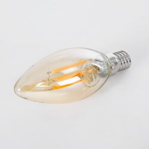 99031 Λάμπα LED Long Filament E14 C35 Κεράκι 4W 350lm 360° AC 220-240V IP20 Φ3.5 x Υ10.5cm Ultra Θερμό Λευκό 2200K με Μελί Γυαλί Dimmable – 3 Χρόνια Εγγύηση