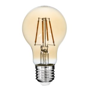 99036 LED Long Filament Bulb E27 A60 Globe 6W 550lm 360° AC 220-240V IP20 D6 x H10.5cm Ultra Θερμό Λευκό 2200K με Μελί Γυαλί – Dimmable – 3 Years Warranty