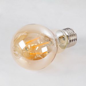 99036 LED Long Filament Bulb E27 A60 Globe 6W 550lm 360° AC 220-240V IP20 D6 x H10.5cm Ultra Θερμό Λευκό 2200K με Μελί Γυαλί – Dimmable – 3 Years Warranty