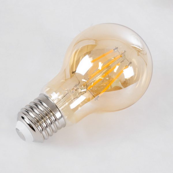 99036 LED Long Filament Bulb E27 A60 Globe 6W 550lm 360° AC 220-240V IP20 D6 x H10.5cm Ultra Θερμό Λευκό 2200K με Μελί Γυαλί - Dimmable - 3 Years Warranty - Image 3