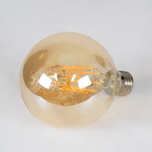 99041 LED Long Filament Bulb E27 G95 Globe 12W 1080lm 360° AC 220-240V IP20 D9.5 x H13.5cm Ultra Θερμό Λευκό 2200K με Μελί Γυαλί – Dimmable – 3 Years Warranty