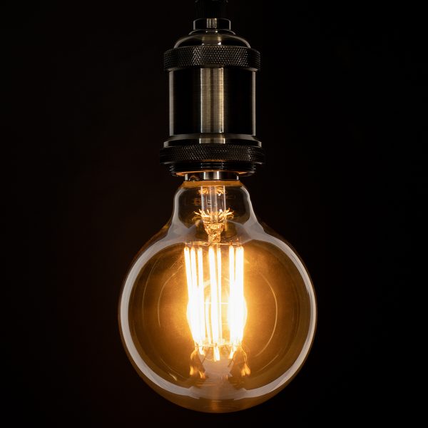 99041 LED Long Filament Bulb E27 G95 Globe 12W 1080lm 360° AC 220-240V IP20 D9.5 x H13.5cm Ultra Θερμό Λευκό 2200K με Μελί Γυαλί - Dimmable - 3 Years Warranty - Image 4