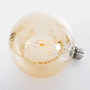 99043 Λάμπα LED Long Filament E27 G125 Γλόμπος 8W 720lm 360° AC 220-240V IP20 Φ12.5 x Υ18cm Ultra Θερμό Λευκό 2200 K με Μελί Γυαλί Dimmable – 3 Χρόνια Εγγύηση