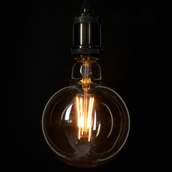 99043 Λάμπα LED Long Filament E27 G125 Γλόμπος 8W 720lm 360° AC 220-240V IP20 Φ12.5 x Υ18cm Ultra Θερμό Λευκό 2200 K με Μελί Γυαλί Dimmable - 3 Χρόνια Εγγύηση - Image 4