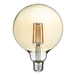 99044 Λάμπα LED Long Filament E27 G125 Γλόμπος 12W 1080lm 360° AC 220-240V IP20 Φ12.5 x Υ18cm Ultra Θερμό Λευκό 2200K με Μελί Γυαλί – Dimmable – 3 Years Warranty