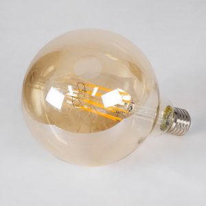 99044 Λάμπα LED Long Filament E27 G125 Γλόμπος 12W 1080lm 360° AC 220-240V IP20 Φ12.5 x Υ18cm Ultra Θερμό Λευκό 2200K με Μελί Γυαλί – Dimmable – 3 Years Warranty