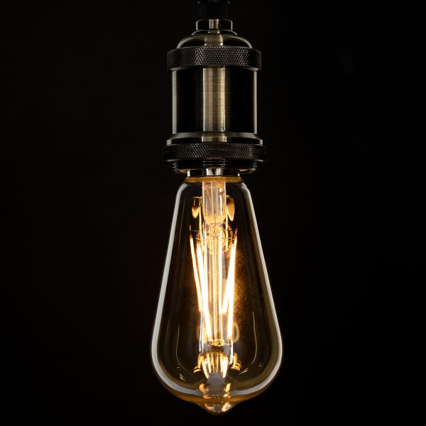 99046 Λάμπα LED Long Filament E27 ST64 Αχλάδι 8W 720lm 360° AC 220-240V IP20 Φ6.4 x Υ14cm Ultra Θερμό Λευκό 2200K με Μελί Γυαλί - Dimmable - 3 Years Warranty - Image 4