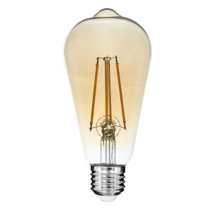 99047 Λάμπα LED Long Filament E27 ST64 Αχλάδι 10W 900lm 360° AC 220-240V IP20 Φ6.4 x Υ14cm  Ultra Θερμό Λευκό 2200K με Μελί Γυαλί Dimmable – 3 Χρόνια Εγγύηση
