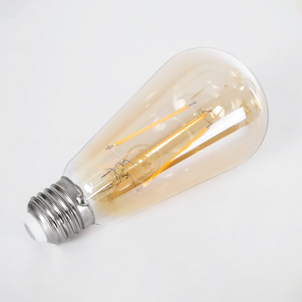 99047 Λάμπα LED Long Filament E27 ST64 Αχλάδι 10W 900lm 360° AC 220-240V IP20 Φ6.4 x Υ14cm  Ultra Θερμό Λευκό 2200K με Μελί Γυαλί Dimmable - 3 Χρόνια Εγγύηση - Image 3