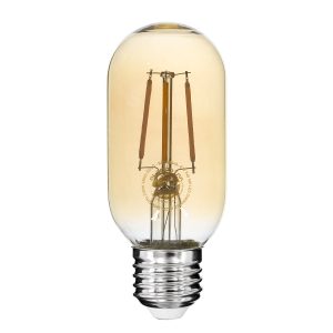 99048 Λάμπα LED Long Filament E27 T45 Σωλήνας 4W 350lm 360° AC 220-240V IP20 Φ4.5 x Υ11cm Ultra Θερμό Λευκό 2200K με Μελί Γυαλί – Dimmable – 3 Years Warranty