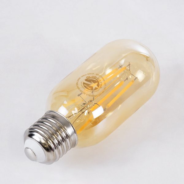 99048 Λάμπα LED Long Filament E27 T45 Σωλήνας 4W 350lm 360° AC 220-240V IP20 Φ4.5 x Υ11cm Ultra Θερμό Λευκό 2200K με Μελί Γυαλί - Dimmable - 3 Years Warranty - Image 3
