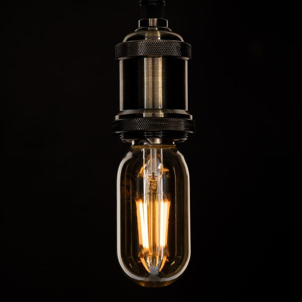 99048 Λάμπα LED Long Filament E27 T45 Σωλήνας 4W 350lm 360° AC 220-240V IP20 Φ4.5 x Υ11cm Ultra Θερμό Λευκό 2200K με Μελί Γυαλί - Dimmable - 3 Years Warranty - Image 4