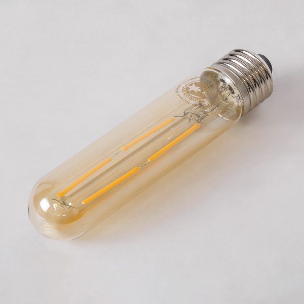 99049 Λάμπα LED Long Filament E27 T30 Σωλήνας 4W 350lm 360° AC 220-240V IP20 Φ3 x Υ13.5cm Ultra Θερμό Λευκό 2200K με Μελί Γυαλί - Dimmable - 3 Years Warranty - Image 2