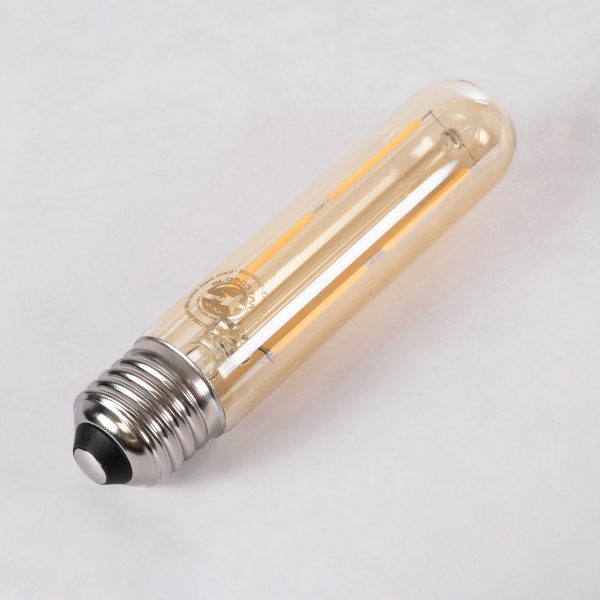 99049 Λάμπα LED Long Filament E27 T30 Σωλήνας 4W 350lm 360° AC 220-240V IP20 Φ3 x Υ13.5cm Ultra Θερμό Λευκό 2200K με Μελί Γυαλί - Dimmable - 3 Years Warranty - Image 3