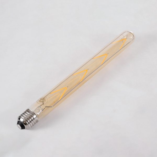 99050 Λάμπα LED Long Filament E27 T30 Σωλήνας 8W 720lm 360° AC 220-240V IP20 Φ3 x Υ30cm Ultra Θερμό Λευκό 2200K με Μελί Γυαλί - Dimmable - 3 Years Warranty - Image 3