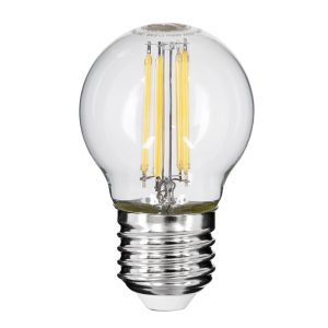 99052 Λάμπα LED Long Filament E27 G45 Γλομπάκι 6W 660lm 360° AC 220-240V IP20 Φ4.5 x Υ7.5cm Φυσικό Λευκό 4000K με Διάφανο Γυαλί – Dimmable – 3 Years Warranty