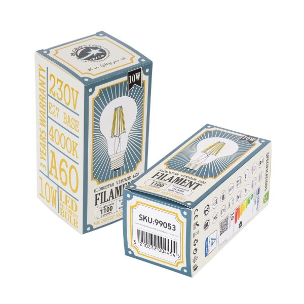 99053 Λάμπα LED Long Filament E27 A60 Γλόμπος 10W 1100lm 360° AC 220-240V IP20 Φ6 x Υ10.5cm Φυσικό Λευκό 4000K με Διάφανο Γυαλί - Dimmable - 3 Χρόνια Εγγύηση - Image 5