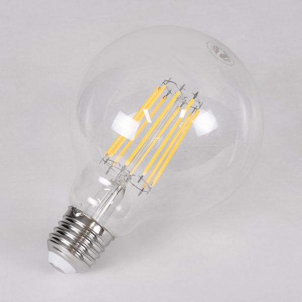 99054 Λάμπα LED Long Filament E27 G95 Γλόμπος 12W 1320lm 360° AC 220-240V IP20 Φ9.5 x Υ13.5cm Φυσικό Λευκό 4000K με Διάφανο Γυαλί - Dimmable - 3 Years Warranty - Image 3