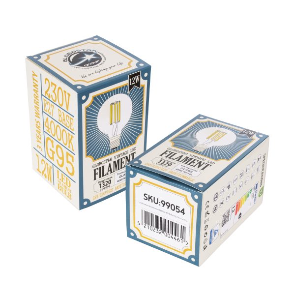 99054 Λάμπα LED Long Filament E27 G95 Γλόμπος 12W 1320lm 360° AC 220-240V IP20 Φ9.5 x Υ13.5cm Φυσικό Λευκό 4000K με Διάφανο Γυαλί - Dimmable - 3 Years Warranty - Image 5