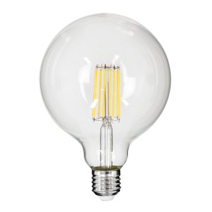 99055 Λάμπα LED Long Filament E27 G125 Γλόμπος 12W 1320lm 360° AC 220-240V IP20 Φ12.5 x Υ18cm Φυσικό Λευκό 4000K με Διάφανο Γυαλί – Dimmable – 3 Years Warranty