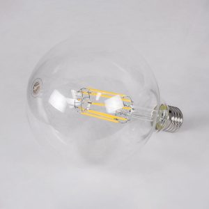 99055 Λάμπα LED Long Filament E27 G125 Γλόμπος 12W 1320lm 360° AC 220-240V IP20 Φ12.5 x Υ18cm Φυσικό Λευκό 4000K με Διάφανο Γυαλί – Dimmable – 3 Years Warranty