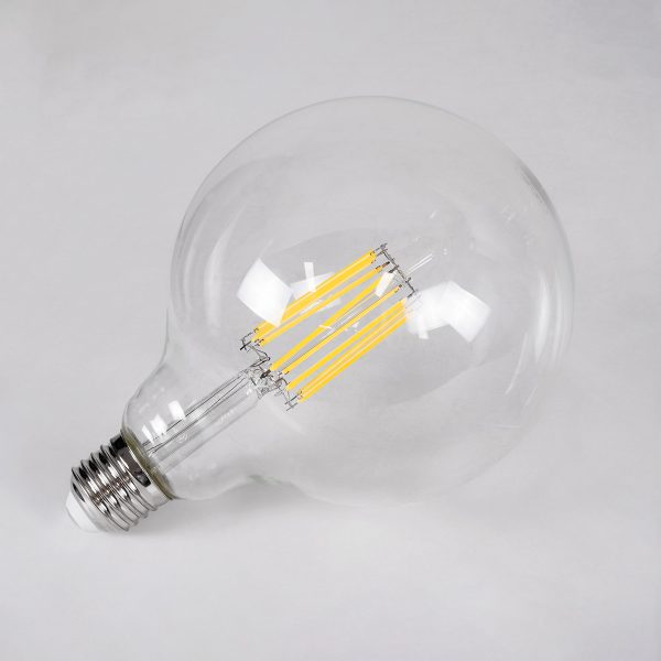 99055 Λάμπα LED Long Filament E27 G125 Γλόμπος 12W 1320lm 360° AC 220-240V IP20 Φ12.5 x Υ18cm Φυσικό Λευκό 4000K με Διάφανο Γυαλί - Dimmable - 3 Years Warranty - Image 3