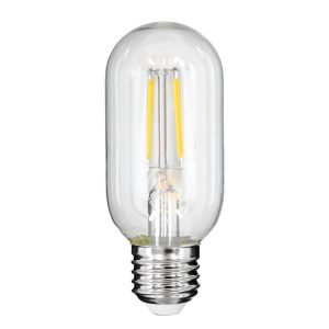99057 Λάμπα LED Long Filament E27 T45 Σωλήνας 4W 440lm 360° AC 220-240V IP20 Φ4.5 x Υ11cm Φυσικό Λευκό 4000K με Διάφανο Γυαλί – Dimmable – 3 Years Warranty