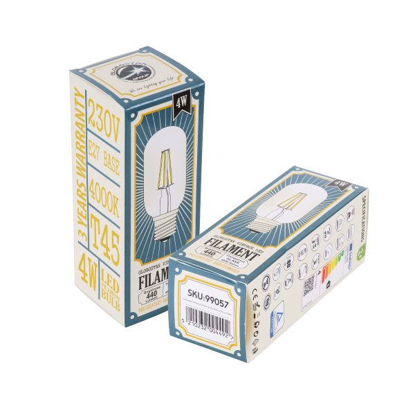 99057 Λάμπα LED Long Filament E27 T45 Σωλήνας 4W 440lm 360° AC 220-240V IP20 Φ4.5 x Υ11cm Φυσικό Λευκό 4000K με Διάφανο Γυαλί - Dimmable - 3 Years Warranty - Image 5