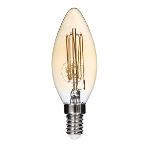 99058 Λάμπα LED Ultra Thin Soft S Spiral Filament E14 C35 Κεράκι 2W 140lm 360° AC 220-240V IP20 Φ3.5 x Υ10.5cm Ultra Θερμό Λευκό 2200K με Μελί Γυαλί – Dimmable – 3 Years Warranty