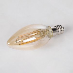 99058 Λάμπα LED Ultra Thin Soft S Spiral Filament E14 C35 Κεράκι 2W 140lm 360° AC 220-240V IP20 Φ3.5 x Υ10.5cm Ultra Θερμό Λευκό 2200K με Μελί Γυαλί – Dimmable – 3 Years Warranty