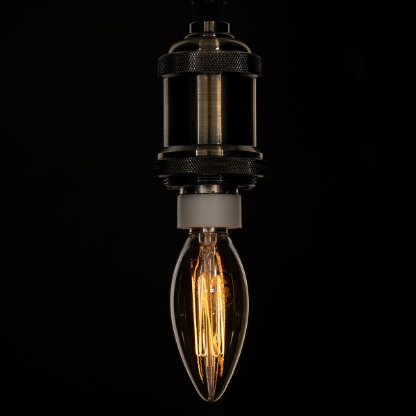 99058 Λάμπα LED Ultra Thin Soft S Spiral Filament E14 C35 Κεράκι 2W 140lm 360° AC 220-240V IP20 Φ3.5 x Υ10.5cm Ultra Θερμό Λευκό 2200K με Μελί Γυαλί - Dimmable - 3 Years Warranty - Image 4