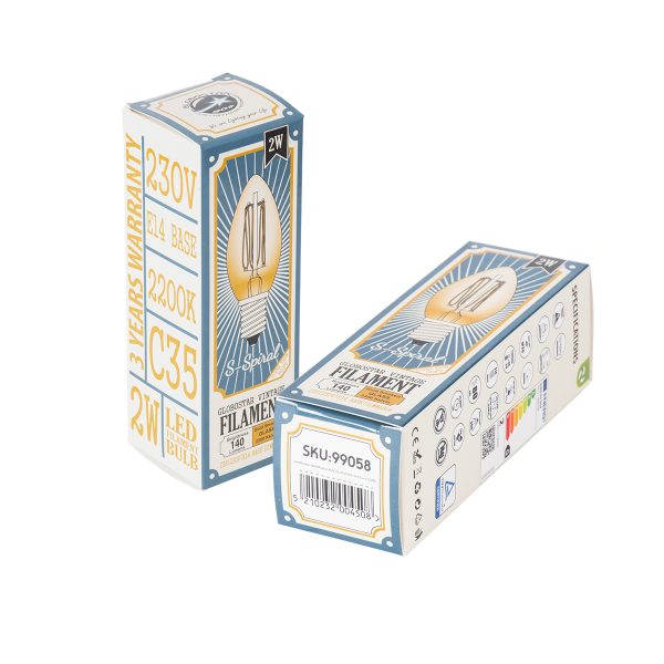 99058 Λάμπα LED Ultra Thin Soft S Spiral Filament E14 C35 Κεράκι 2W 140lm 360° AC 220-240V IP20 Φ3.5 x Υ10.5cm Ultra Θερμό Λευκό 2200K με Μελί Γυαλί - Dimmable - 3 Years Warranty - Image 5