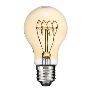 99059 Λάμπα LED Ultra Thin Soft S Spiral Filament E27 A60 Γλόμπος 4W 280lm 360° AC 220-240V IP20 Φ6 x Υ10.5cm Ultra Θερμό Λευκό 2200K με Μελί Γυαλί – Dimmable – 3 Years Warranty