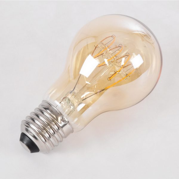 99059 Λάμπα LED Ultra Thin Soft S Spiral Filament E27 A60 Γλόμπος 4W 280lm 360° AC 220-240V IP20 Φ6 x Υ10.5cm Ultra Θερμό Λευκό 2200K με Μελί Γυαλί - Dimmable - 3 Years Warranty - Image 3