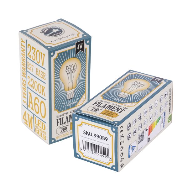 99059 Λάμπα LED Ultra Thin Soft S Spiral Filament E27 A60 Γλόμπος 4W 280lm 360° AC 220-240V IP20 Φ6 x Υ10.5cm Ultra Θερμό Λευκό 2200K με Μελί Γυαλί - Dimmable - 3 Years Warranty - Image 5