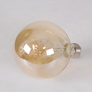 99060 Λάμπα LED Ultra Thin Soft S Spiral Filament E27 G95 Γλόμπος 4W 280lm 360° AC 220-240V IP20 Φ9.5 x Υ13.5cm Ultra Θερμό Λευκό 2200K με Μελί Γυαλί – Dimmable – 3 Years Warranty