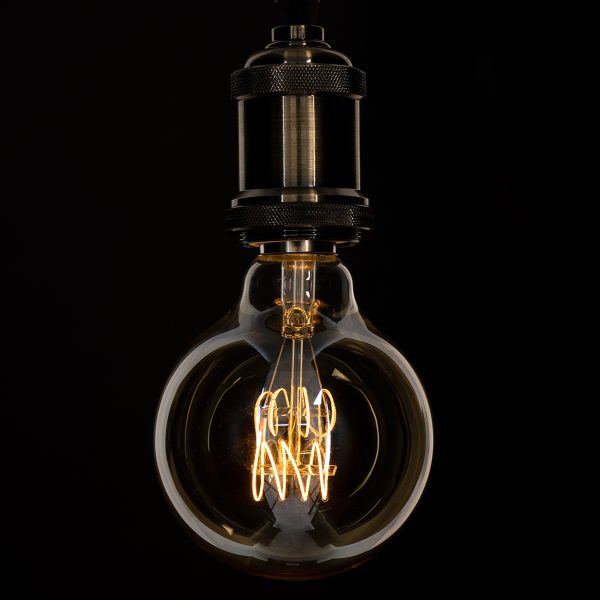 99060 Λάμπα LED Ultra Thin Soft S Spiral Filament E27 G95 Γλόμπος 4W 280lm 360° AC 220-240V IP20 Φ9.5 x Υ13.5cm Ultra Θερμό Λευκό 2200K με Μελί Γυαλί - Dimmable - 3 Years Warranty - Image 4