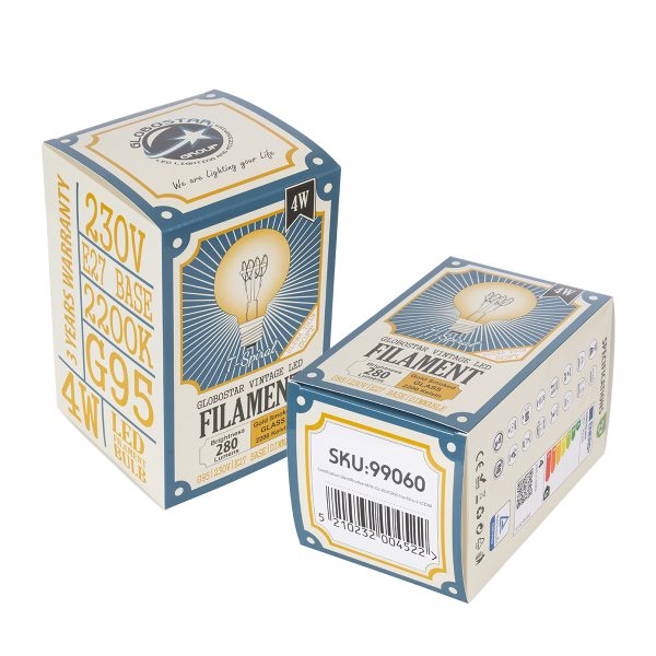 99060 Λάμπα LED Ultra Thin Soft S Spiral Filament E27 G95 Γλόμπος 4W 280lm 360° AC 220-240V IP20 Φ9.5 x Υ13.5cm Ultra Θερμό Λευκό 2200K με Μελί Γυαλί - Dimmable - 3 Years Warranty - Image 5
