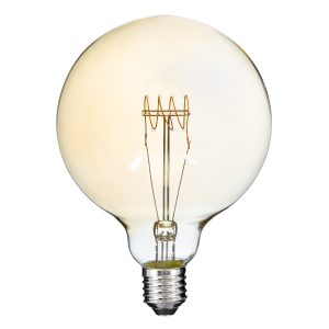 99081 Λάμπα LED Ultra Thin Soft S Spiral Filament E27 G125 Γλόμπος 4W 280lm 360° AC 220-240V IP20 Φ12.5 x Υ18cm Ultra Θερμό Λευκό 2200K με Μελί Γυαλί – Dimmable – 3 Years Warranty