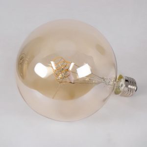 99081 Λάμπα LED Ultra Thin Soft S Spiral Filament E27 G125 Γλόμπος 4W 280lm 360° AC 220-240V IP20 Φ12.5 x Υ18cm Ultra Θερμό Λευκό 2200K με Μελί Γυαλί – Dimmable – 3 Years Warranty
