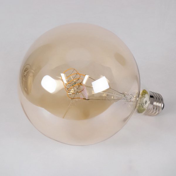 99081 Λάμπα LED Ultra Thin Soft S Spiral Filament E27 G125 Γλόμπος 4W 280lm 360° AC 220-240V IP20 Φ12.5 x Υ18cm Ultra Θερμό Λευκό 2200K με Μελί Γυαλί - Dimmable - 3 Years Warranty - Image 2