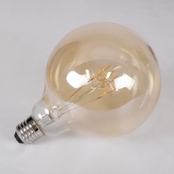 99081 Λάμπα LED Ultra Thin Soft S Spiral Filament E27 G125 Γλόμπος 4W 280lm 360° AC 220-240V IP20 Φ12.5 x Υ18cm Ultra Θερμό Λευκό 2200K με Μελί Γυαλί - Dimmable - 3 Years Warranty - Image 3