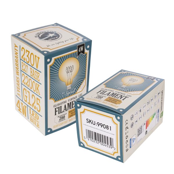 99081 Λάμπα LED Ultra Thin Soft S Spiral Filament E27 G125 Γλόμπος 4W 280lm 360° AC 220-240V IP20 Φ12.5 x Υ18cm Ultra Θερμό Λευκό 2200K με Μελί Γυαλί - Dimmable - 3 Years Warranty - Image 5