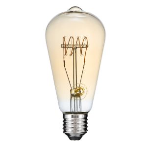 99082 Λάμπα LED Ultra Thin Soft S Spiral Filament E27 ST64 Αχλάδι 4W 280lm 360° AC 220-240V IP20 Φ6.4 x Υ14cm Ultra Θερμό Λευκό 2200K με Μελί Γυαλί – Dimmable – 3 Years Warranty