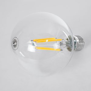99084 Λάμπα LED Long Filament E27 G95 Γλόμπος 4W 840lm 360° AC 220-240V IP20 Φ9.5 x Υ13.8cm Θερμό Λευκό 2700K με Διάφανο Γυαλί – Pro Series 210lm/W – A Ενεργειακή Κλάση – 3 Χρόνια Εγγύηση