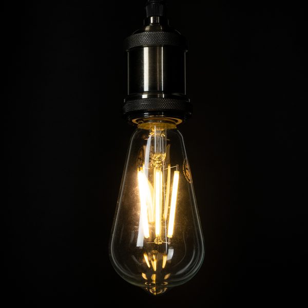 99086 Λάμπα LED Long Filament E27 ST64 Αχλάδι 4W 840lm 360° AC 220-240V IP20 Φ6.4 x Υ14.5cm Θερμό Λευκό 2700K με Διάφανο Γυαλί - Pro Series 210lm/W - A Ενεργειακή Κλάση - 3 Χρόνια Εγγύηση - Image 4