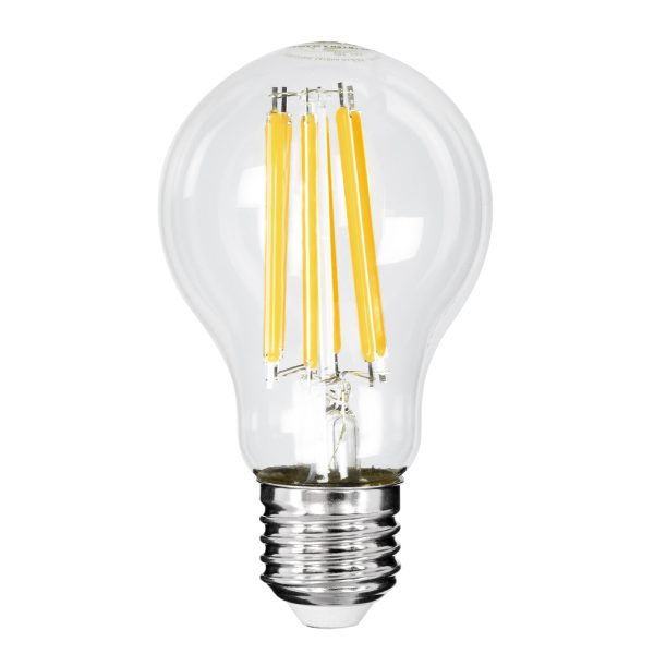 99087 Λάμπα LED Long Filament E27 A60 Γλόμπος 7W 1470lm 360° AC 220-240V IP20 Φ6 x Υ11cm Θερμό Λευκό 2700K με Διάφανο Γυαλί - Pro Series 210lm/W - A Ενεργειακή Κλάση - 3 Χρόνια Εγγύηση
