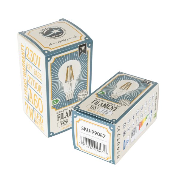 99087 Λάμπα LED Long Filament E27 A60 Γλόμπος 7W 1470lm 360° AC 220-240V IP20 Φ6 x Υ11cm Θερμό Λευκό 2700K με Διάφανο Γυαλί - Pro Series 210lm/W - A Ενεργειακή Κλάση - 3 Χρόνια Εγγύηση - Image 5