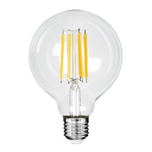 99088 Λάμπα LED Long Filament E27 G95 Γλόμπος 7W 1470lm 360° AC 220-240V IP20 Φ9.5 x Υ13.8cm Θερμό Λευκό 2700K με Διάφανο Γυαλί – Pro Series 210lm/W – A Ενεργειακή Κλάση – 3 Χρόνια Εγγύηση
